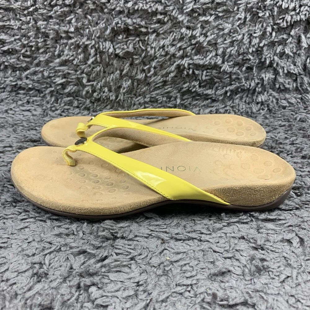 VIONIC Mona Yellow Thong Sandal Orthotic Comfort Flip Flop Women's Size 7 - Picture 2 of 8
